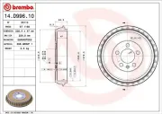 Bremstrommel Hinterachse BREMBO 14.D996.10