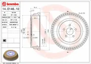 Bremstrommel Hinterachse BREMBO 14.E146.10