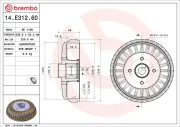 Bremstrommel Hinterachse BREMBO 14.E312.60