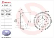 Bremstrommel BREMBO 14.E967.10