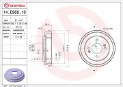 Bremstrommel Hinterachse BREMBO 14.E968.10