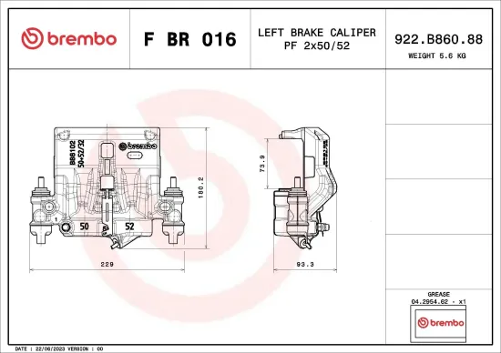 Bremssattel BREMBO F BR 016 Bild Bremssattel BREMBO F BR 016