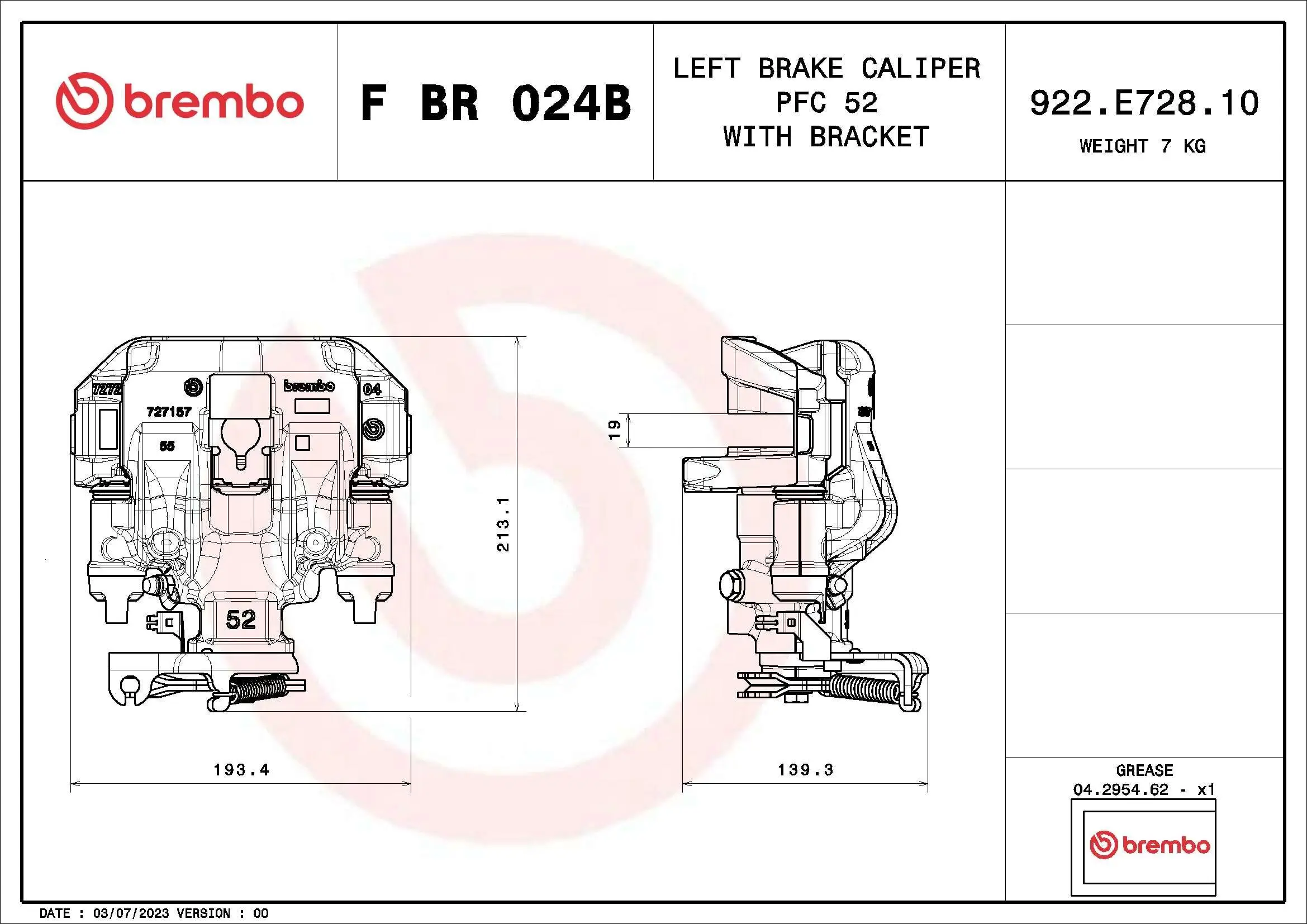 Bremssattel BREMBO F BR 024B Bild Bremssattel BREMBO F BR 024B