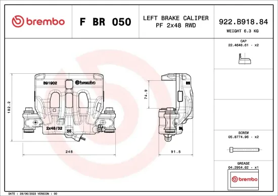 Bremssattel BREMBO F BR 050 Bild Bremssattel BREMBO F BR 050