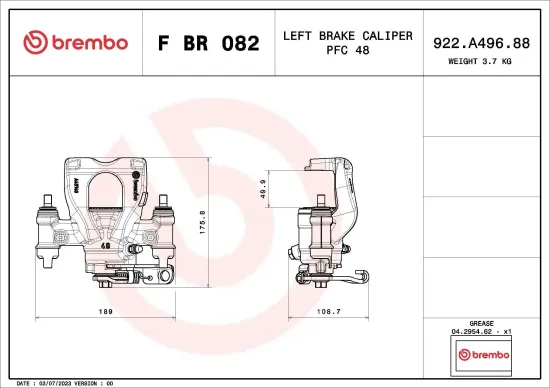 Bremssattel BREMBO F BR 082 Bild Bremssattel BREMBO F BR 082