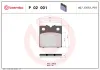 Bremsbelagsatz, Scheibenfeststellbremse Hinterachse BREMBO P 02 001 Bild Bremsbelagsatz, Scheibenfeststellbremse Hinterachse BREMBO P 02 001
