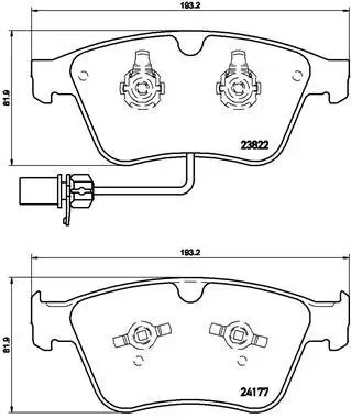 Bremsbelagsatz, Scheibenbremse Vorderachse BREMBO P 05 003