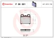 Bremsbelagsatz, Scheibenbremse BREMBO P 06 001