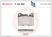 Bremsbelagsatz, Scheibenbremse BREMBO P 06 002