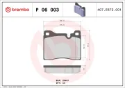 Bremsbelagsatz, Scheibenbremse BREMBO P 06 003