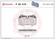 Bremsbelagsatz, Scheibenbremse BREMBO P 06 018