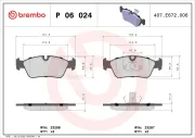 Bremsbelagsatz, Scheibenbremse Vorderachse BREMBO P 06 024