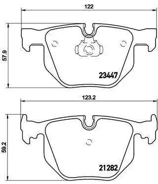 Bremsbelagsatz, Scheibenbremse Hinterachse BREMBO P 06 029