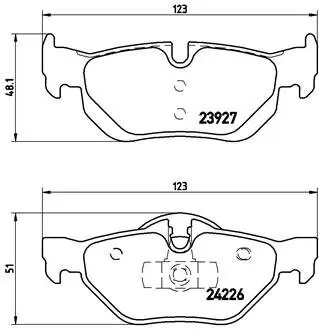 Bremsbelagsatz, Scheibenbremse Hinterachse BREMBO P 06 038X