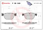 Bremsbelagsatz, Scheibenbremse Vorderachse BREMBO P 06 049X