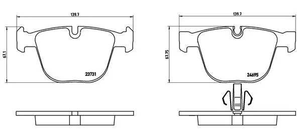 Bremsbelagsatz, Scheibenbremse Hinterachse BREMBO P 06 053