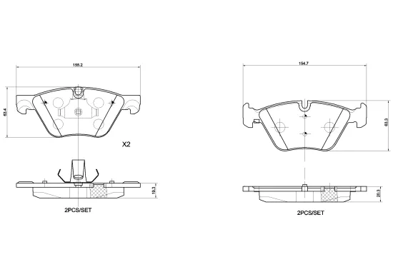 Bremsbelagsatz, Scheibenbremse Vorderachse BREMBO P 06 060X Bild Bremsbelagsatz, Scheibenbremse Vorderachse BREMBO P 06 060X