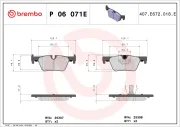 Bremsbelagsatz, Scheibenbremse Hinterachse BREMBO P 06 071E