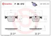 Bremsbelagsatz, Scheibenbremse Hinterachse BREMBO P 06 072