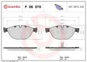 Bremsbelagsatz, Scheibenbremse Vorderachse BREMBO P 06 076