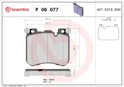 Bremsbelagsatz, Scheibenbremse Vorderachse BREMBO P 06 077