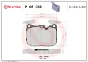 Bremsbelagsatz, Scheibenbremse BREMBO P 06 088X