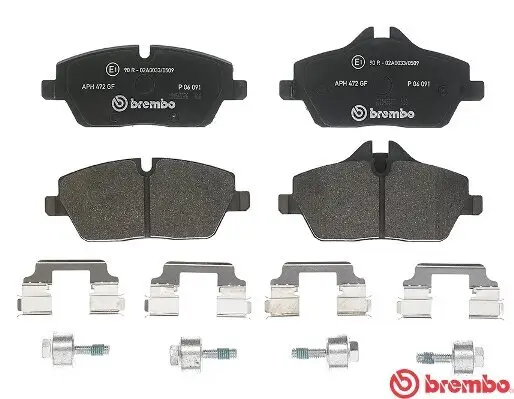 Bremsbelagsatz, Scheibenbremse Vorderachse BREMBO P 06 091 Bild Bremsbelagsatz, Scheibenbremse Vorderachse BREMBO P 06 091