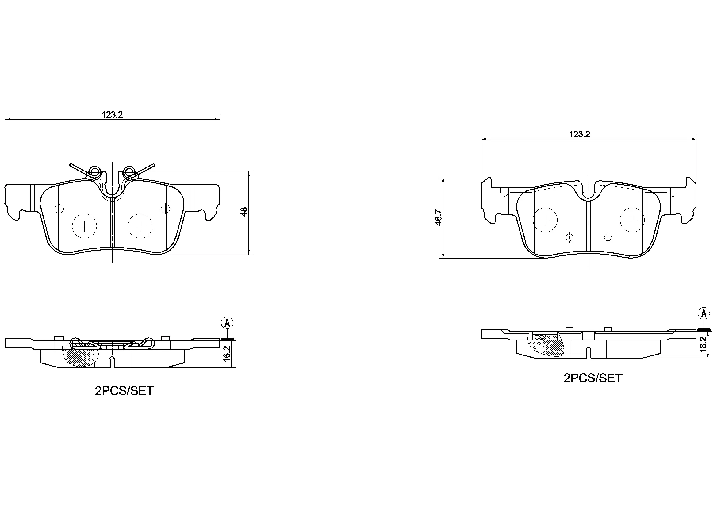 Bremsbelagsatz, Scheibenbremse Hinterachse BREMBO P 06 094X