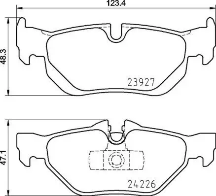 Bremsbelagsatz, Scheibenbremse Hinterachse BREMBO P 06 105 Bild Bremsbelagsatz, Scheibenbremse Hinterachse BREMBO P 06 105