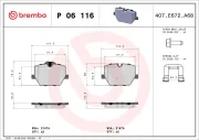 Bremsbelagsatz, Scheibenbremse BREMBO P 06 116