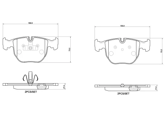 Bremsbelagsatz, Scheibenbremse Hinterachse BREMBO P 06 118 Bild Bremsbelagsatz, Scheibenbremse Hinterachse BREMBO P 06 118