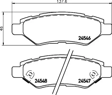 Bremsbelagsatz, Scheibenbremse Hinterachse BREMBO P 09 014