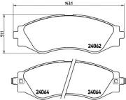 Bremsbelagsatz, Scheibenbremse Vorderachse BREMBO P 10 006