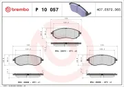 Bremsbelagsatz, Scheibenbremse Vorderachse BREMBO P 10 057