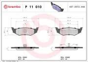 Bremsbelagsatz, Scheibenbremse BREMBO P 11 010