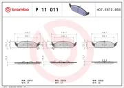 Bremsbelagsatz, Scheibenbremse Vorderachse BREMBO P 11 011