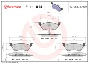 Bremsbelagsatz, Scheibenbremse Hinterachse BREMBO P 11 014