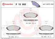 Bremsbelagsatz, Scheibenbremse BREMBO P 15 002