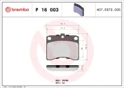 Bremsbelagsatz, Scheibenbremse Vorderachse BREMBO P 16 003