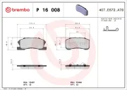 Bremsbelagsatz, Scheibenbremse Vorderachse BREMBO P 16 008