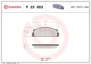 Bremsbelagsatz, Scheibenbremse BREMBO P 23 003