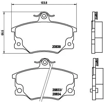 Bremsbelagsatz, Scheibenbremse BREMBO P 23 017