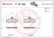 Bremsbelagsatz, Scheibenbremse BREMBO P 23 022