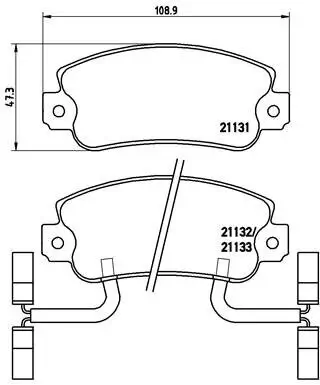 Bremsbelagsatz, Scheibenbremse Vorderachse BREMBO P 23 031 Bild Bremsbelagsatz, Scheibenbremse Vorderachse BREMBO P 23 031