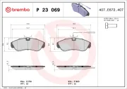 Bremsbelagsatz, Scheibenbremse Vorderachse BREMBO P 23 069