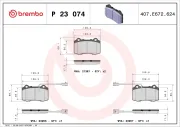 Bremsbelagsatz, Scheibenbremse Vorderachse BREMBO P 23 074