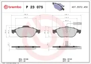 Bremsbelagsatz, Scheibenbremse Vorderachse BREMBO P 23 075