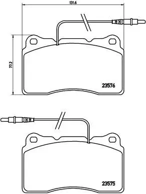 Bremsbelagsatz, Scheibenbremse Vorderachse BREMBO P 23 082 Bild Bremsbelagsatz, Scheibenbremse Vorderachse BREMBO P 23 082