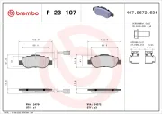 Bremsbelagsatz, Scheibenbremse BREMBO P 23 107