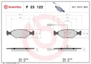 Bremsbelagsatz, Scheibenbremse Vorderachse BREMBO P 23 122
